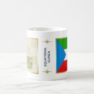 Caneca De Café Bandeira da Guiné Equatorial + Mug de Mapa