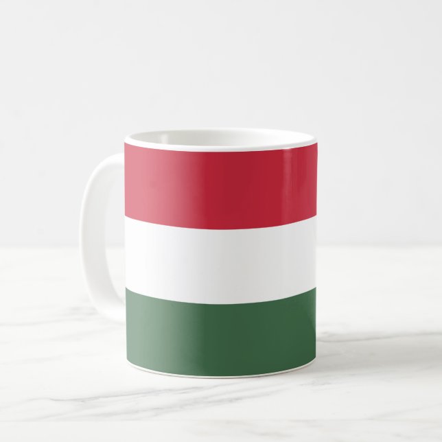 Caneca De Café Bandeira da Hungria (Frente Esquerda)
