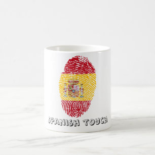 Caneca De Café Bandeira da impressão digital do toque do espanho