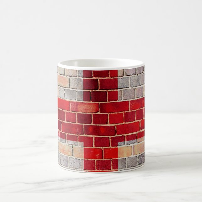 Caneca De Café Bandeira da Inglaterra num muro de tijolos (Centro)