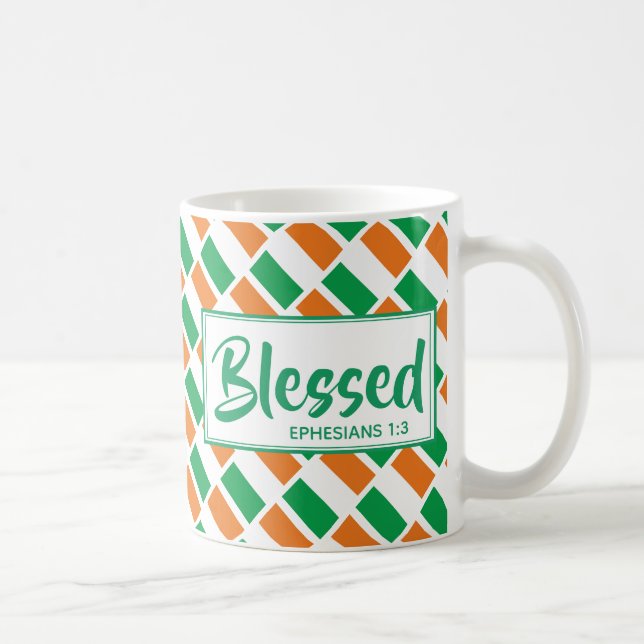 Caneca De Café BANDEIRA DA IRLANDA Patriótica Personalizada BÊNÇÃ (Direita)