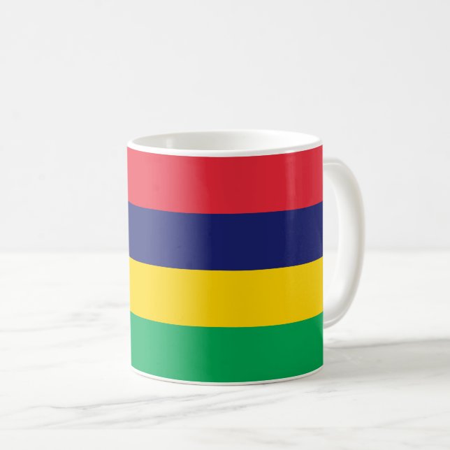 Caneca De Café Bandeira da Maurícia (Frente Esquerda)