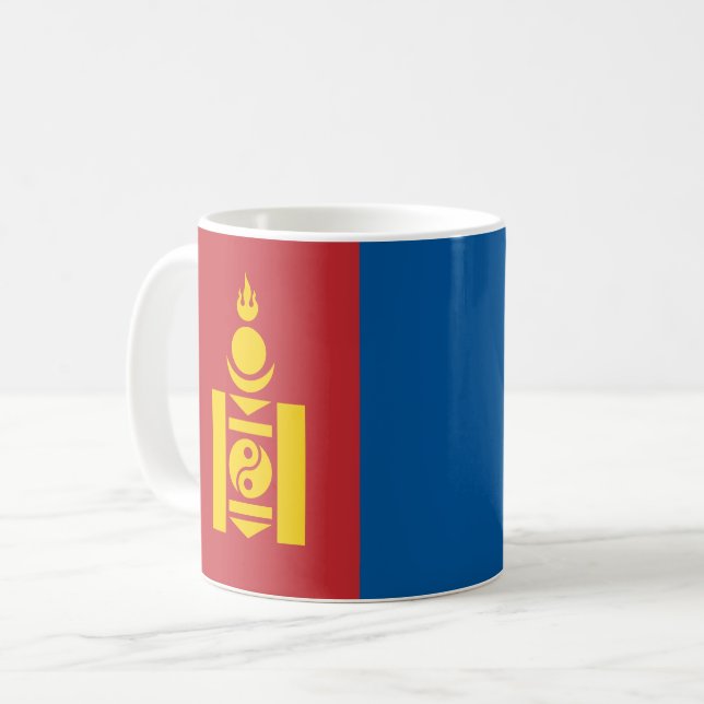Caneca De Café Bandeira da Mongólia (Frente Esquerda)