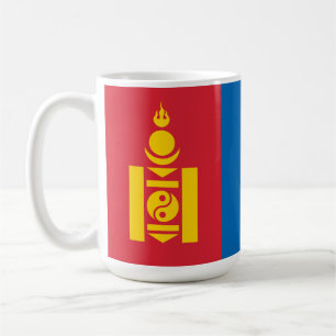 Caneca De Café Bandeira da Mongólia Símbolo Soyombo Mongóis