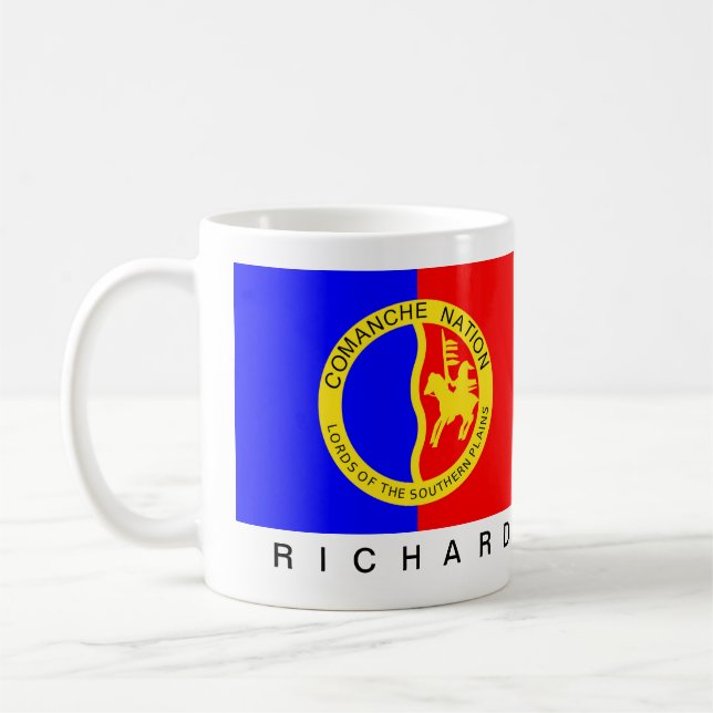 Caneca De Café Bandeira da Nação Comanche de Indígenas Americanos (Esquerda)