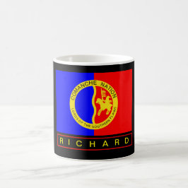 Caneca De Café Bandeira da Nação de Comanche Nativa Americana Mon