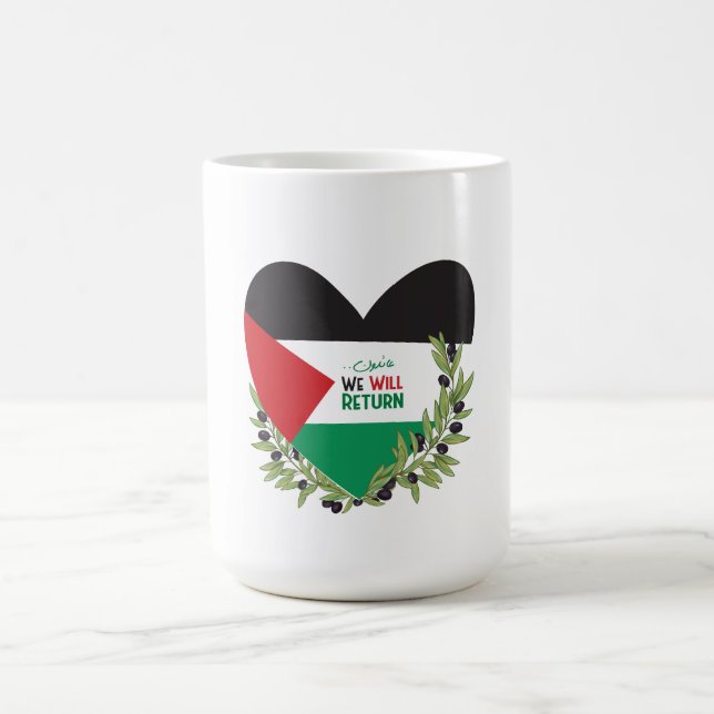 Caneca De Café Bandeira da Palestina e Ramos Olivais (Centro)