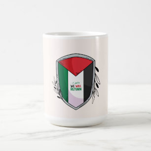Caneca De Café Bandeira da Palestina e Ramos Olivais