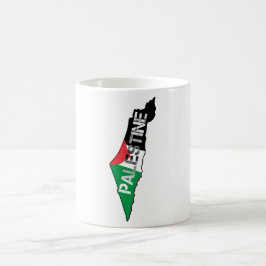 Caneca De Café Bandeira da Palestina Livre no Mapa Palestino