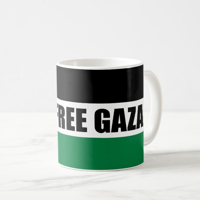 Caneca De Café Bandeira da Palestina, Salvar Gaza, Gaza livre (Frente Esquerda)