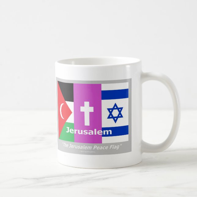 Caneca De Café Bandeira da Paz em Jerusalém (Direita)