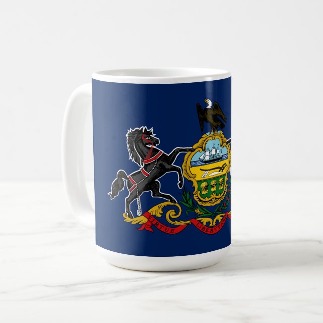 Caneca De Café bandeira da Pensilvânia (Frente Esquerda)