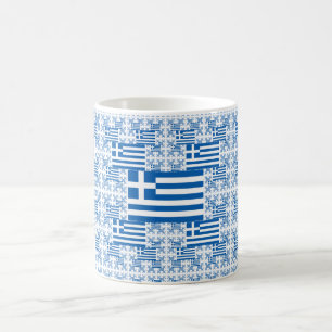 Caneca De Café Bandeira da piscina em camadas coloridas múltipla
