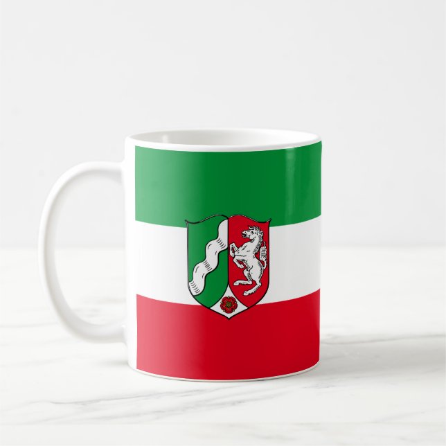 Caneca De Café Bandeira da Renânia do Norte-Vestefália Coffee Mug (Esquerda)