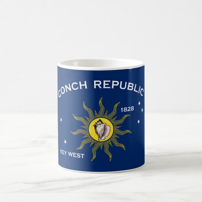 Caneca De Café Bandeira da República Conch, Bandeira da Chave Oci (Centro)