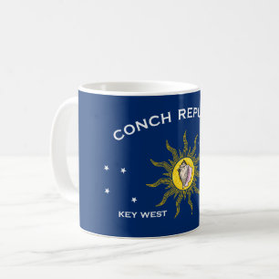 Caneca De Café Bandeira da República Conch Key West Flórida