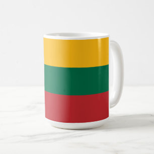 Caneca De Café Bandeira da República da Lituânia cortada sob medi