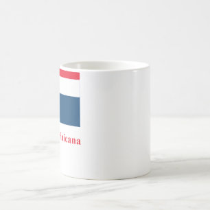 Caneca De Café Bandeira da República Dominicana com nome no