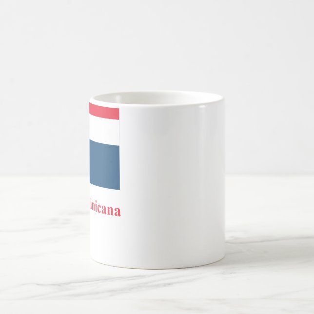 Caneca De Café Bandeira da República Dominicana com nome no (Centro)