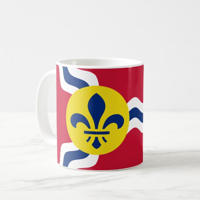 Caneca De Café Bandeira da Rua Louis, Missouri (Frente Esquerda)