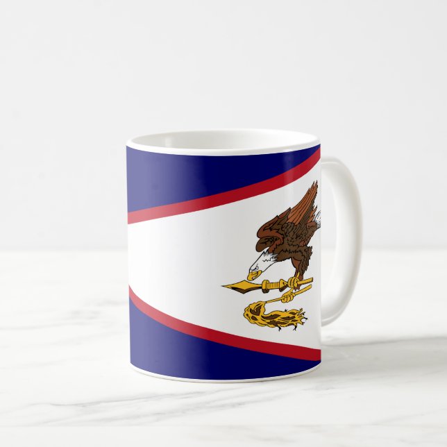 Caneca De Café Bandeira da Samoa Americana (Frente Esquerda)