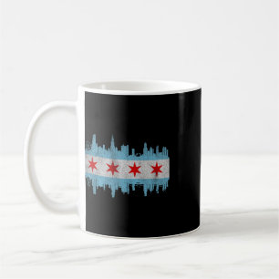 Caneca De Café Bandeira da Silhueta da Cidade de Chicago - Cidade
