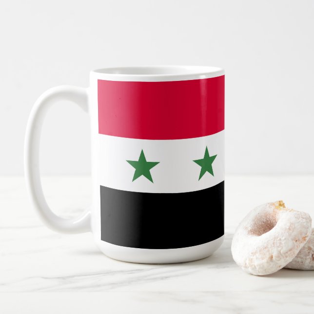 Caneca De Café Bandeira da Síria (Com Donut)