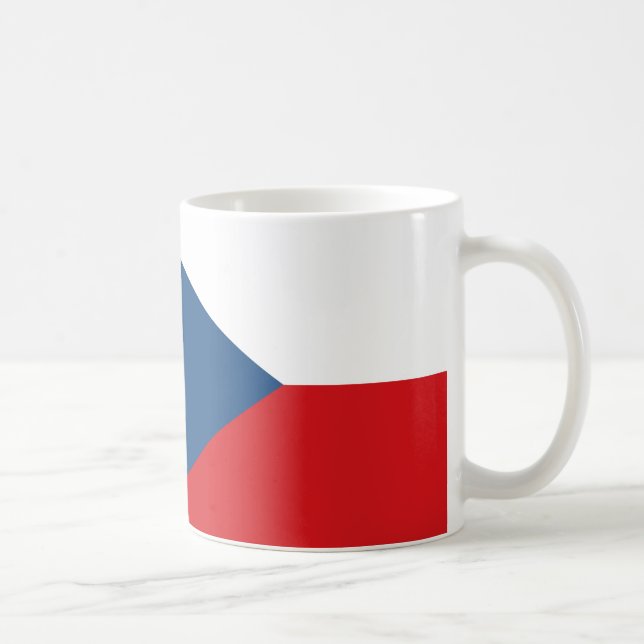 Caneca De Café Bandeira da Tchechia Mata Cerâmica (Direita)