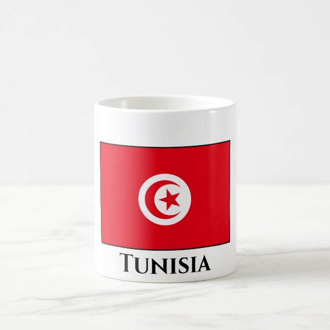Caneca De Café Bandeira da Tunísia (Centro)