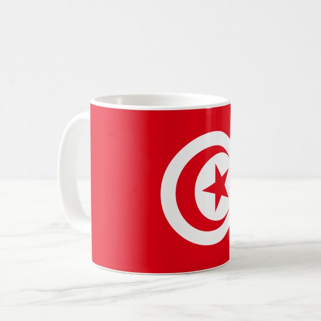 Caneca De Café Bandeira da Tunísia (Frente Esquerda)