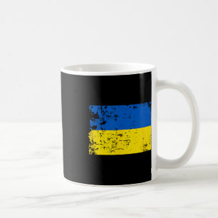 Caneca De Café Bandeira da Ucrânia Angustiada Azul Amarelo Patrió