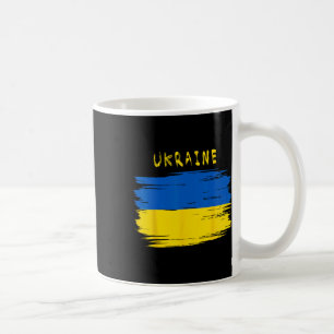 Caneca De Café Bandeira da Ucrânia com estilo de pincelada