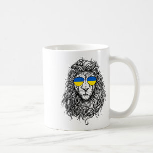 Caneca De Café Bandeira da Ucrânia Leão Sungles Presentes da Ucrâ