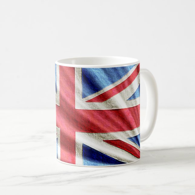 Caneca De Café Bandeira da União 3D/Design Jack (Frente Esquerda)