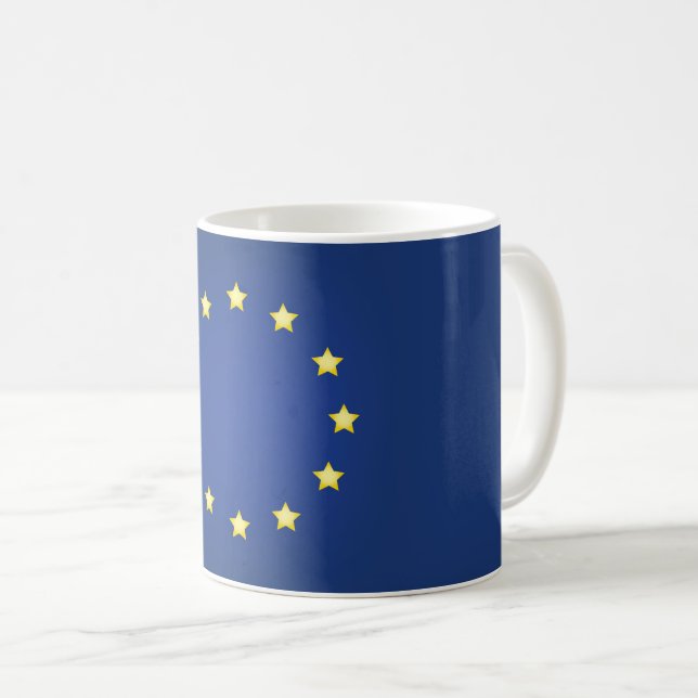 Caneca De Café Bandeira da União Europeia legal (Frente Esquerda)