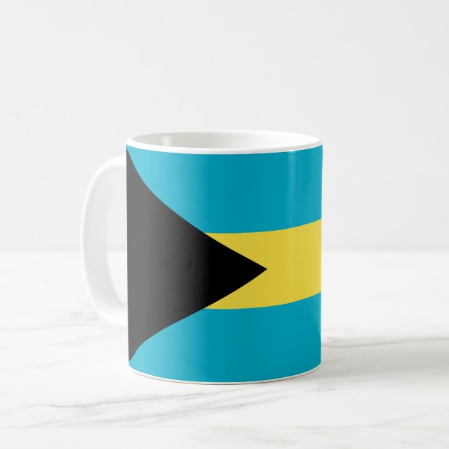 Caneca De Café Bandeira das Bahamas (Frente Esquerda)