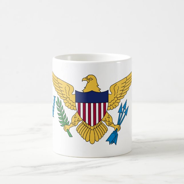 Caneca De Café Bandeira das Ilhas Virgens dos Estados Unidos (Centro)