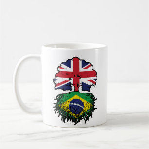 Caneca De Café Bandeira das Raízes da Árvore Britânica