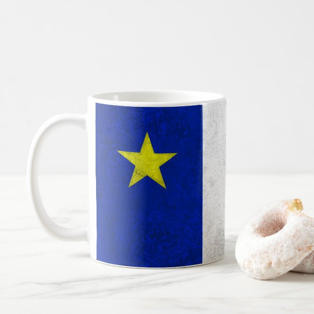 Caneca De Café Bandeira de Acadia em Grunge Desconfortável (Com Donut)