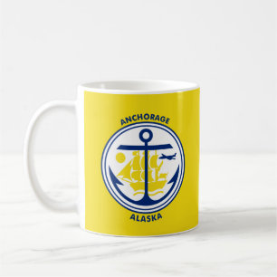 Caneca De Café Bandeira de Anchorage, Alasca