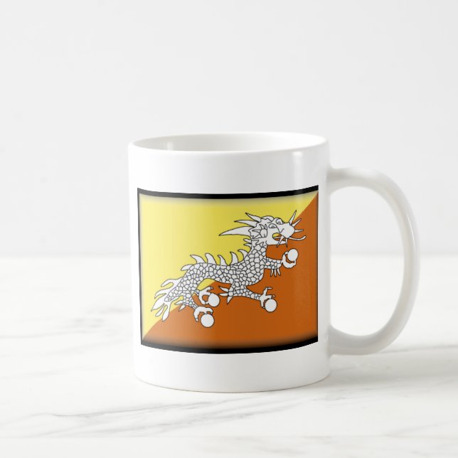 Caneca De Café Bandeira de Bhutan (Direita)