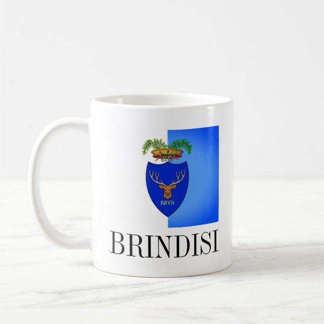 Caneca De Café Bandeira de Brindisi, Itália (Esquerda)