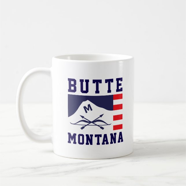 Caneca De Café Bandeira de Butte, Montana (Esquerda)