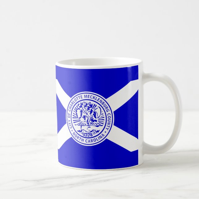 Caneca De Café Bandeira de Charlotte, Carolina do Norte (Direita)