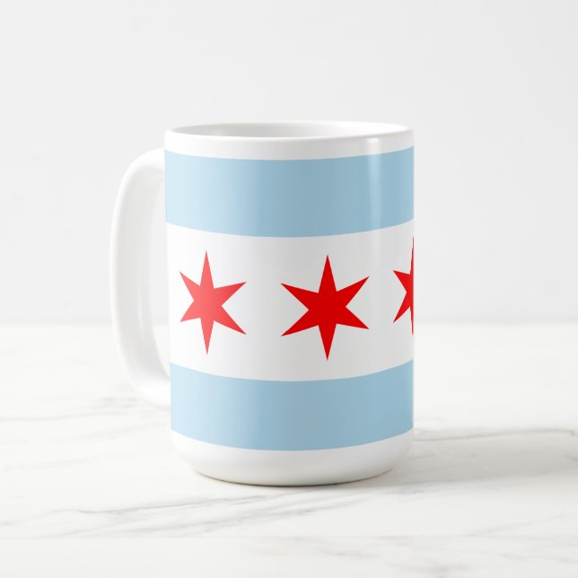 Caneca De Café Bandeira de Chicago (Frente Esquerda)