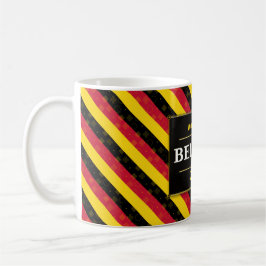 Caneca De Café Bandeira de cores do fã de futebol da Bélgica padr
