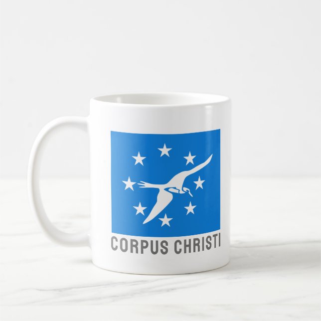 Caneca De Café Bandeira de Corpus Christi, Texas (Esquerda)
