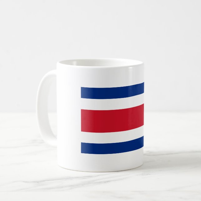 Caneca De Café Bandeira de Costa Rica (Frente Esquerda)