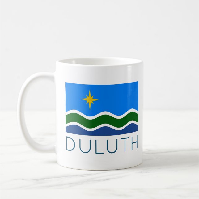 Caneca De Café Bandeira de Duluth, MN Coffee Mug (Esquerda)
