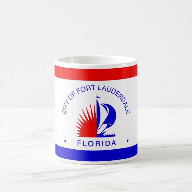 Caneca De Café Bandeira de Fort Lauderdale, Florida (Centro)